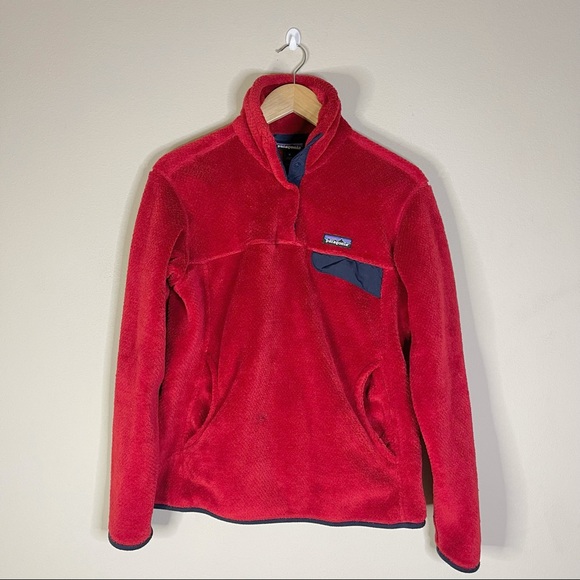 Patagonia | Women’s Re-Tool Snap Fuzzy Red Pullover Size: Medium - Picture 1 of 9